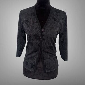 Nexxen Black floral cardigan